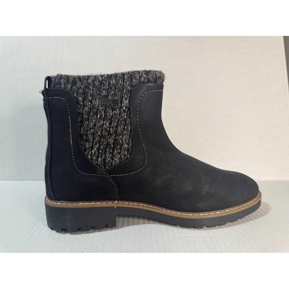 Comfortiva Rawnie boot in Black suede with a knit cuff 9.5